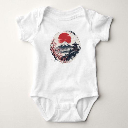 Zonsondergang Sereniteit bij Mount Fuji – Japanse Romper (Voorkant)