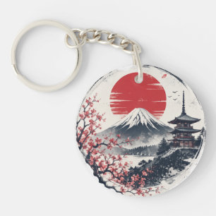 Zonsondergang Sereniteit bij Mount Fuji – Japanse Sleutelhanger