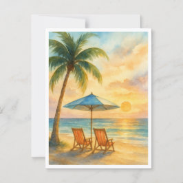 Zonsondergang Sereniteit Strand Ansichtkaart Briefkaart