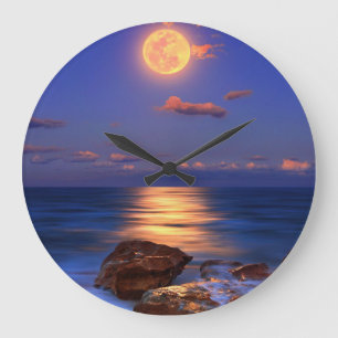 Zonsondergang Serenity: Zon Nacht Radiance Design" Grote Klok
