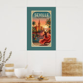 Zonsondergang Sevilla Flamenco Poster (Keuken)