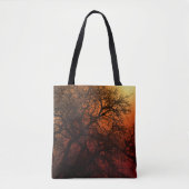 Zonsondergang Silhouet Boom Kunst Tote Bag (Voorkant)