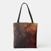 Zonsondergang Silhouet Boom Kunst Tote Bag (Achterkant)