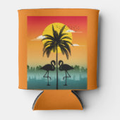 Zonsondergang Silhouet Flamingo Lover Zomer Vibes Blikjeskoeler (Voorkant)