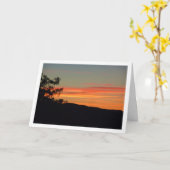 Zonsondergang Silhouet Landschap Kaart (Gele Bloem)