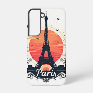 Zonsondergang Silhouet van Parijs Samsung Galaxy Hoesje