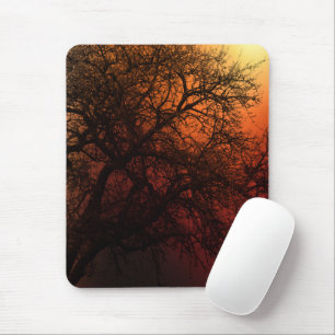 Zonsondergang Silhouette Boom Kunst Muismat