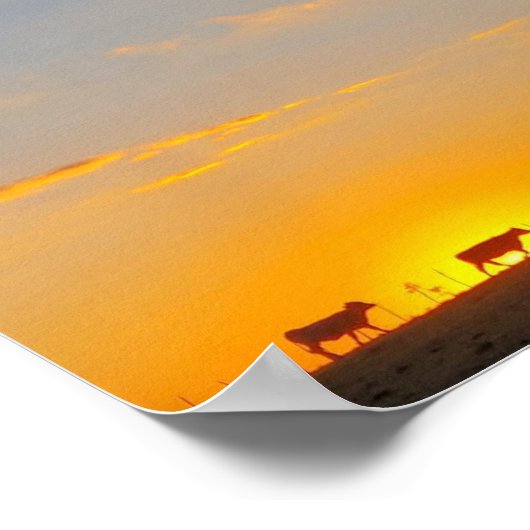 Zonsondergang Silhouette Poster (Hoek)