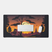 Zonsondergang-Silhouetten-Bomen-Bergen-Natuur bure Bureaumat (Keyboard & Muis)