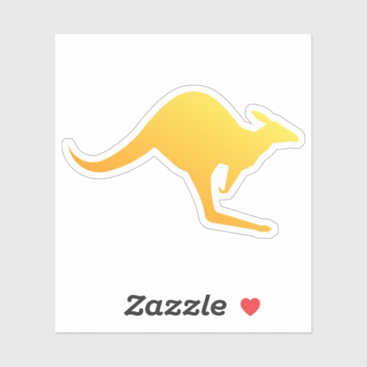 Zonsondergang Sinaasappel Australische Kangoeroe H Sticker (Vel)