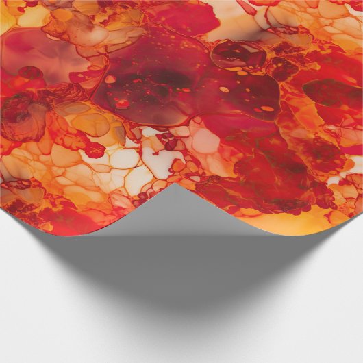 Zonsondergang Sinaasappel en Rood met Roos Gouden  Cadeaupapier (Hoek)