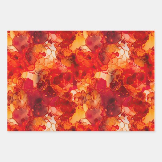 Zonsondergang Sinaasappel en Rood met Roos Gouden Inpakpapier Vel (Voorkant 3)