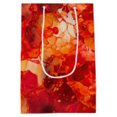 Zonsondergang Sinaasappel en Rood met Roos Gouden Medium Cadeauzakje (Achterkant)