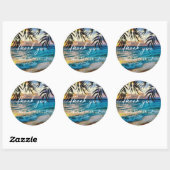 Zonsondergang Sliert Lichtjes Strand  Ronde Sticker (Vel)