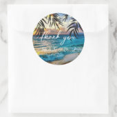 Zonsondergang Sliert Lichtjes Strand  Ronde Sticker (Tas)