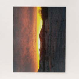 Zonsondergang Sneeuw Legpuzzel