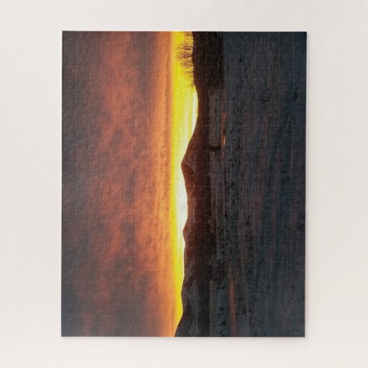 Zonsondergang Sneeuw Legpuzzel (Verticaal)