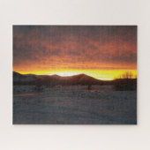 Zonsondergang Sneeuw Legpuzzel (Horizontaal)