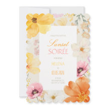 Zonsondergang Soirée Elegante Bloemen Oranje, Roze
