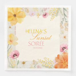 Zonsondergang Soirée Pastel Bloemendecor Roze, Ora Servet