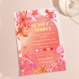 Zonsondergang Soiree Roze Strik Cocktail Citroen V Kaart