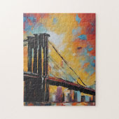 Zonsondergang Stadsgezicht Brooklyn Bridge NYC Legpuzzel (Verticaal)