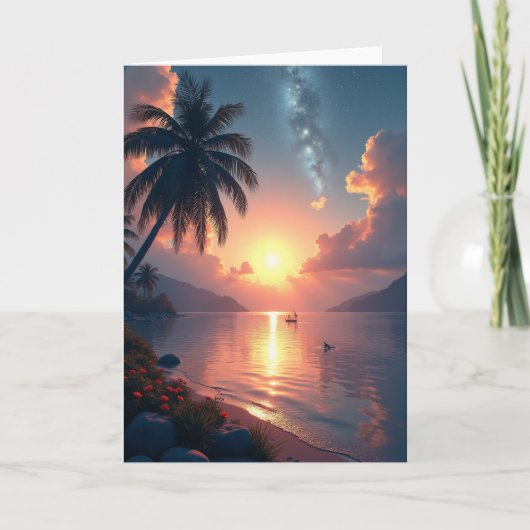 Zonsondergang Stars Vaderdagkaart Kaart (Voorkant)