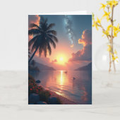Zonsondergang Stars Vaderdagkaart Kaart (Gele Bloem)