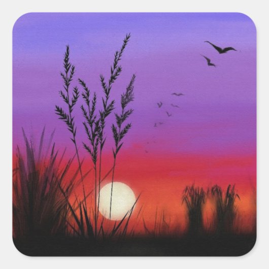 Zonsondergang Sticker - Schilderen (Voorkant)