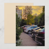 Zonsondergang Stilte Save The Date – Aanpasbaar (Voorkant / Achterkant)