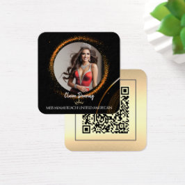Zonsondergang Stof QR-code Foto Profielkaart Vierkante Visitekaartjes