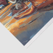 Zonsondergang Storm Oude Auto Decoupage Tissuepapier (Detail)