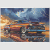Zonsondergang Storm Oude Auto Decoupage Tissuepapier (Voorkant)