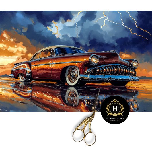 Zonsondergang Storm Oude Auto Decoupage Tissuepapier