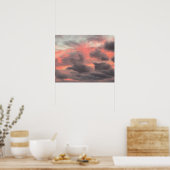 Zonsondergang Stormachtige Wolken Poster (Keuken)