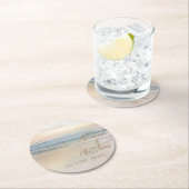 Zonsondergang Strand Bruiloft Ronde Kartonnen Onderzetter (Insitu)