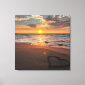 Zonsondergang Strand Canvas Muurkunst |Serene Ocea Afdruk (Voorkant)