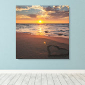 Zonsondergang Strand Canvas Muurkunst |Serene Ocea Afdruk (Insitu (Houten vloer))
