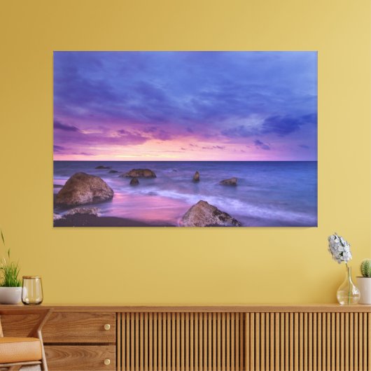 Zonsondergang Strand Canvas Print Afbeelding 13 (Insitu (Woonkamer))
