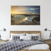 Zonsondergang Strand Canvas Print Afbeelding 22 (Insitu (Slaapkamer))