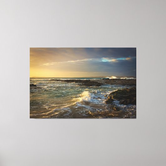Zonsondergang Strand Canvas Print Afbeelding 22 (Voorkant)