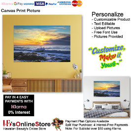 Zonsondergang Strand Canvas Print Afbeelding 33