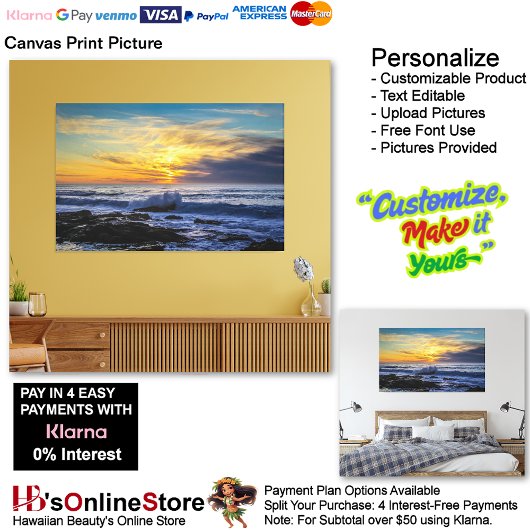 Zonsondergang Strand Canvas Print Afbeelding 33