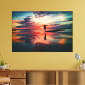 Zonsondergang Strand Canvas Print Afbeelding 34 (Insitu (Woonkamer))