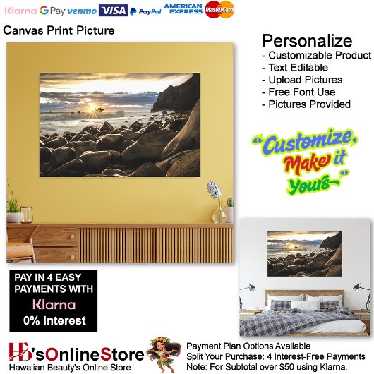 Zonsondergang Strand Canvas Print Afbeelding 35
