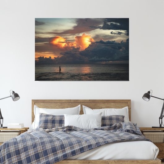 Zonsondergang Strand Canvas Print Afbeelding 47 (Insitu (Slaapkamer))