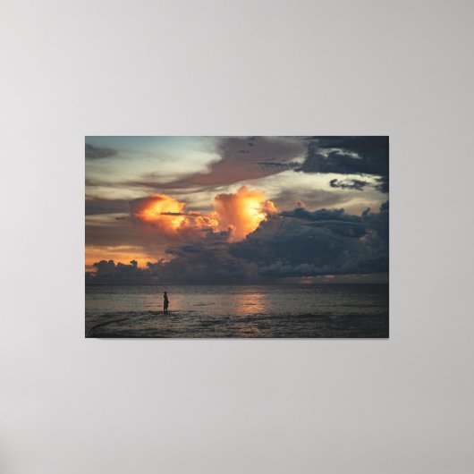 Zonsondergang Strand Canvas Print Afbeelding 47 (Voorkant)
