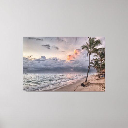 Zonsondergang Strand Canvasprint Afbeelding 9 Canvas Afdruk (Voorkant)