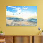 Zonsondergang Strand Canvasprint Foto 15 Canvas Afdruk (Insitu (Woonkamer))