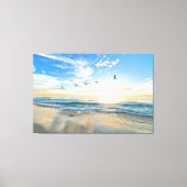 Zonsondergang Strand Canvasprint Foto 15 Canvas Afdruk (Voorkant)